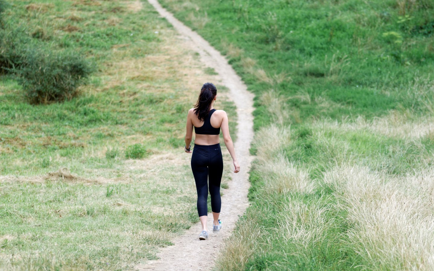 Photo of Woman Walking on Pathway